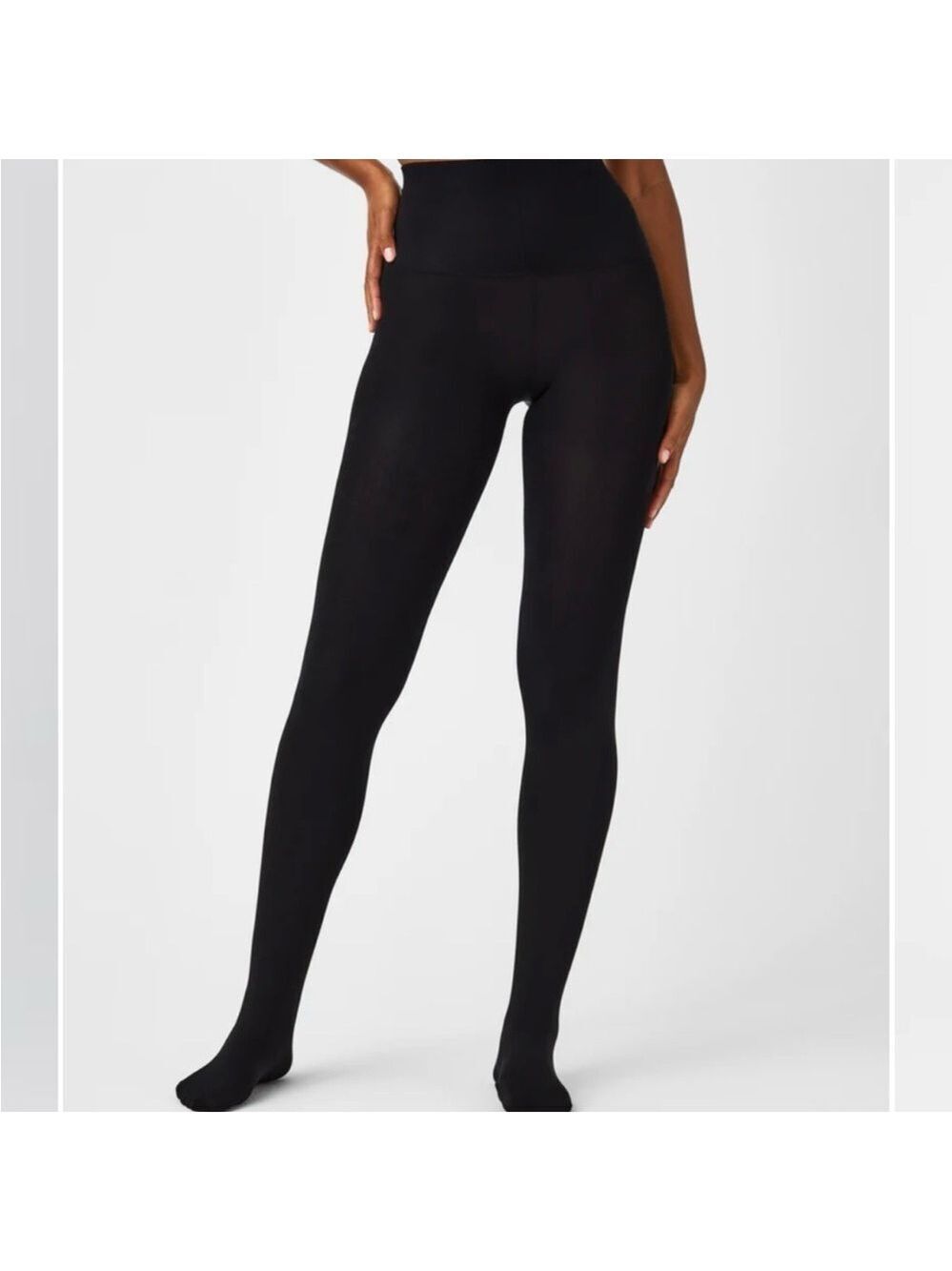 Spanx Plush Leggings/Tights, Size L, Very Black, Tummy Shaper, Soft Lined Legs.